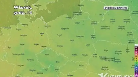 Prognozowana temperatura w kolejnych dniach (Ventusky.com)