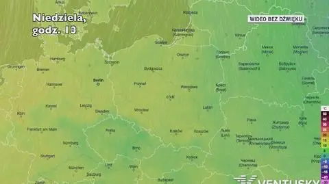 Prognozowana temperatura w kolejnych dniach (Ventusky.com)