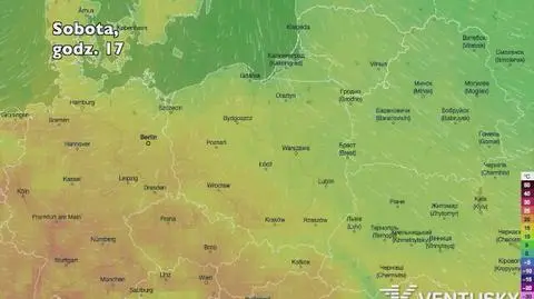 Prognozowana temperatura w kolejnych dniach (Ventusky.com | wideo bez dźwięku)