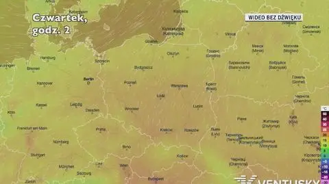 Prognozowana temperatura w najbliższych dniach (Ventusky.com)