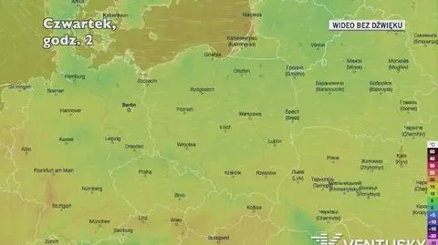 Prognozowana temperatura w najbliższych dniach (Ventusky.com)