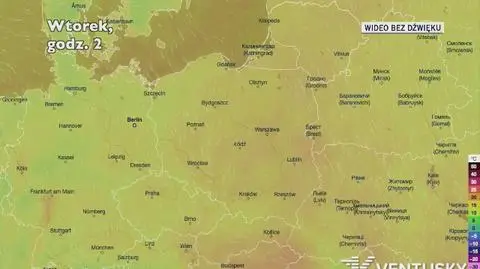 Prognozowana temperatura w najbliższych dniach (Ventusky.com)