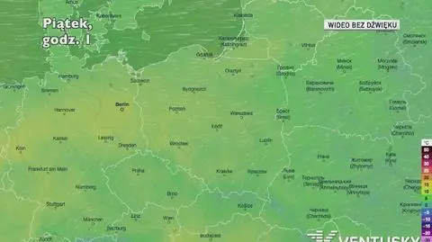 Prognozowana temperatura w najbliższych dniach (Ventusky.com)