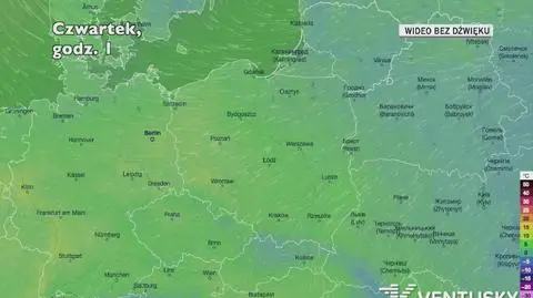Prognozowana temperatura w najbliższych dniach (Ventusky.com)