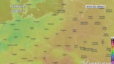Prognozowana temperatura w najbliższych dniach (Ventusky.com)