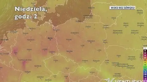 Prognozowana temperatura w najbliższych dniach (Ventusky.com)