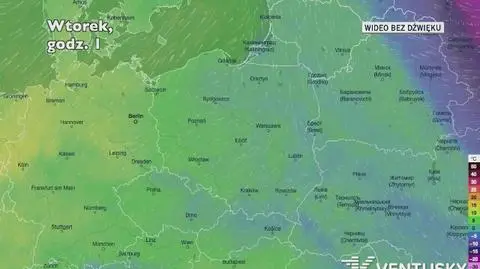 Prognozowana temperatura w najbliższych dniach (Ventusky.com)