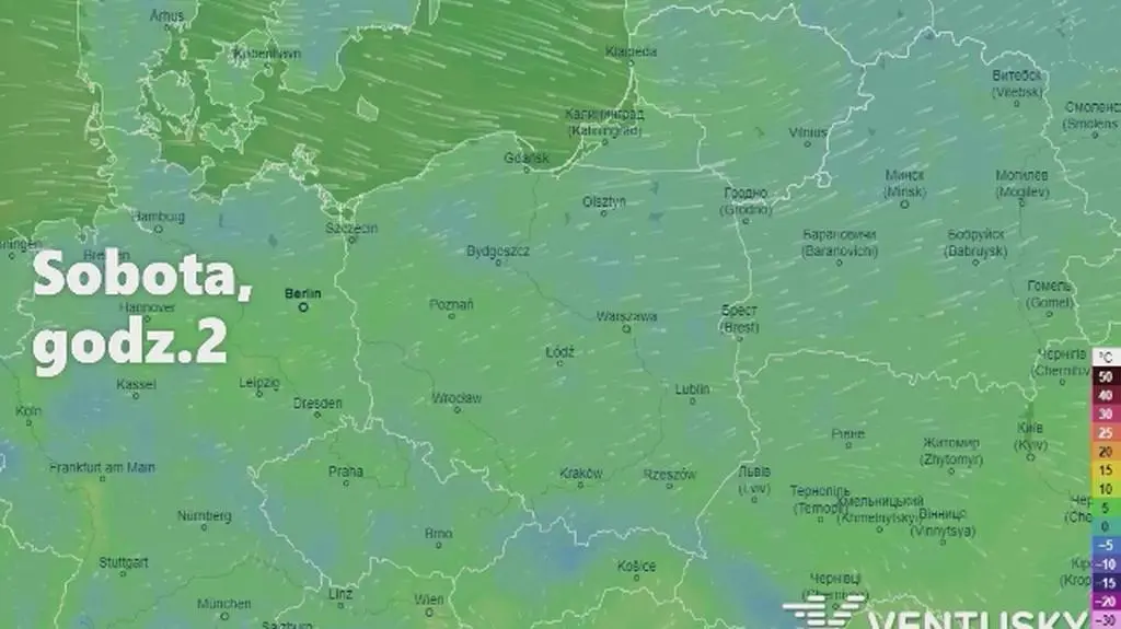 Prognozowana temperatura w najbliższych dniach (Ventusky.com | wideo bez dźwięku))