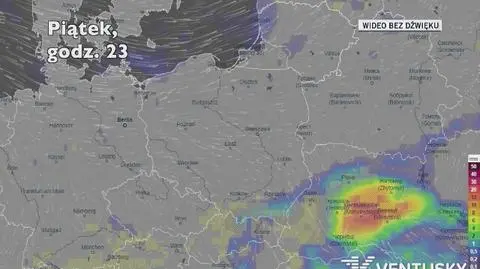 Prognozowane opady w ciągu kolejnych dni (Ventusky.com)