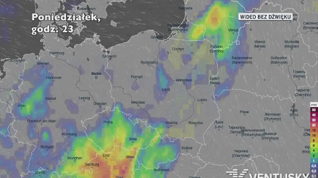 Prognozowane opady w najbliższych dniach