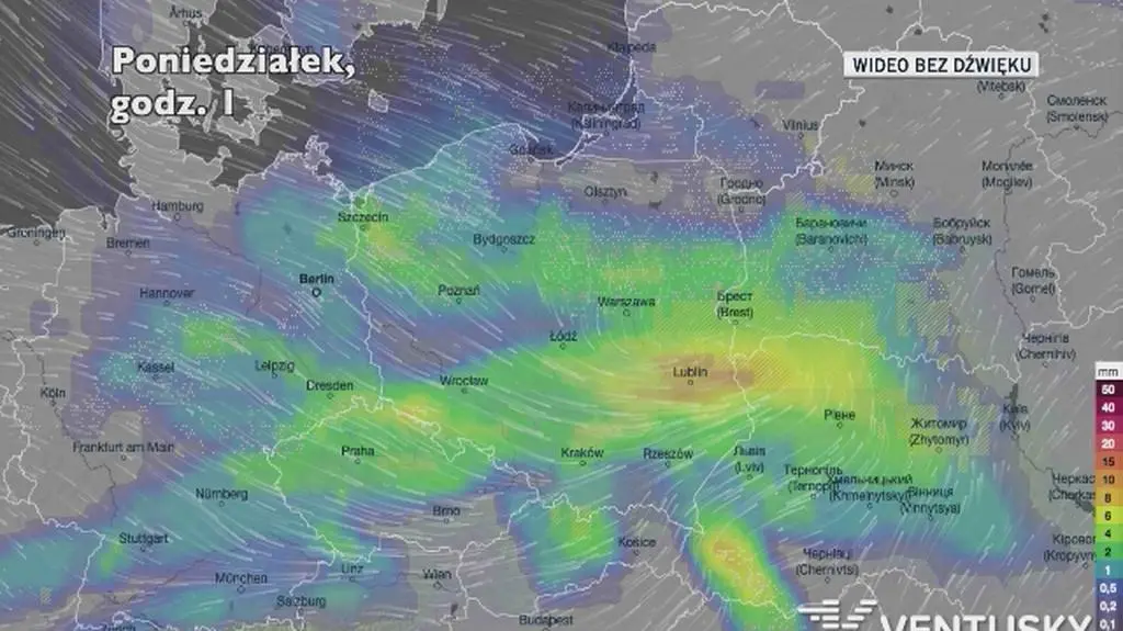 Prognozowane opady w najbliższych dniach
