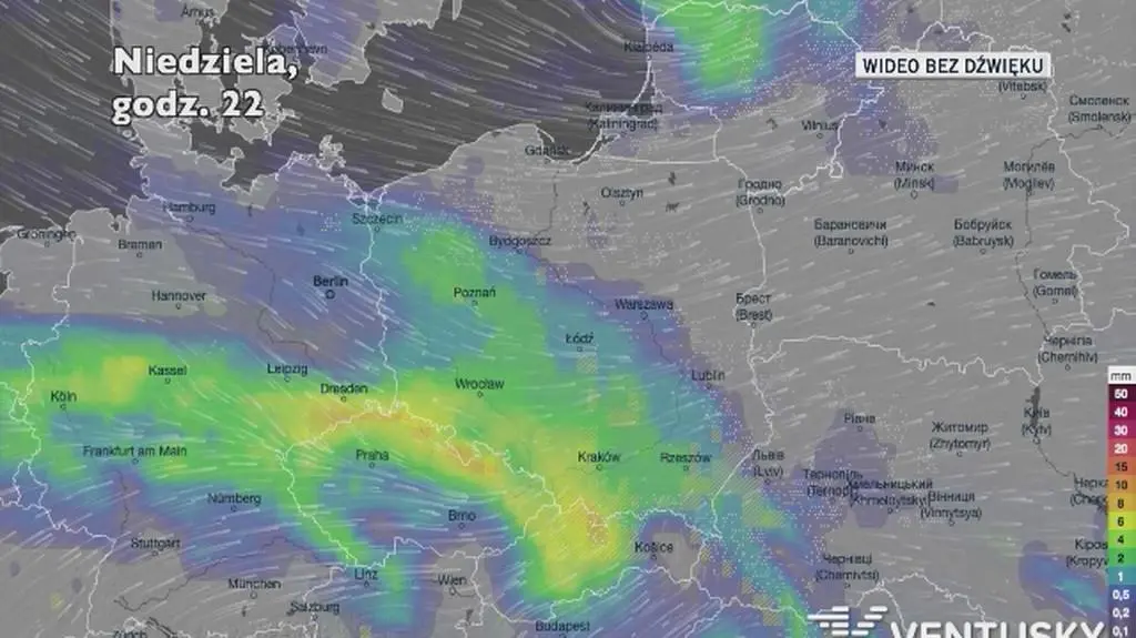 Prognozowane opady w najbliższych dniach