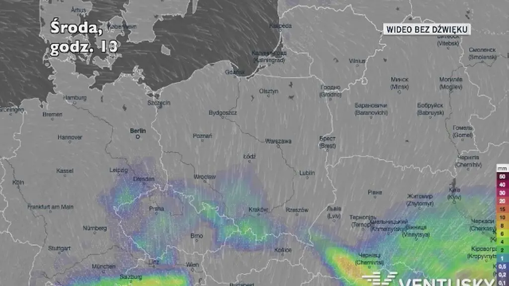 Prognozowane opady w najbliższych dniach