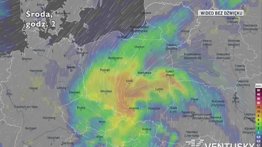 Prognozowane opady w najbliższych dniach
