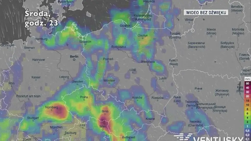 Prognozowane opady w najbliższych dniach