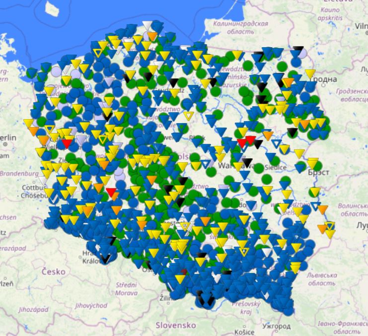 Stany wody w rzekach w Polsce we wtorek 23.01