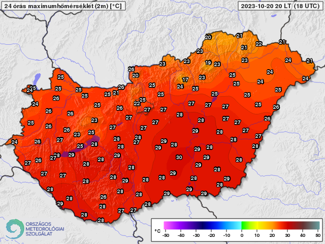 Temperatura maksymalna odnotowana w piątek na Węgrzech