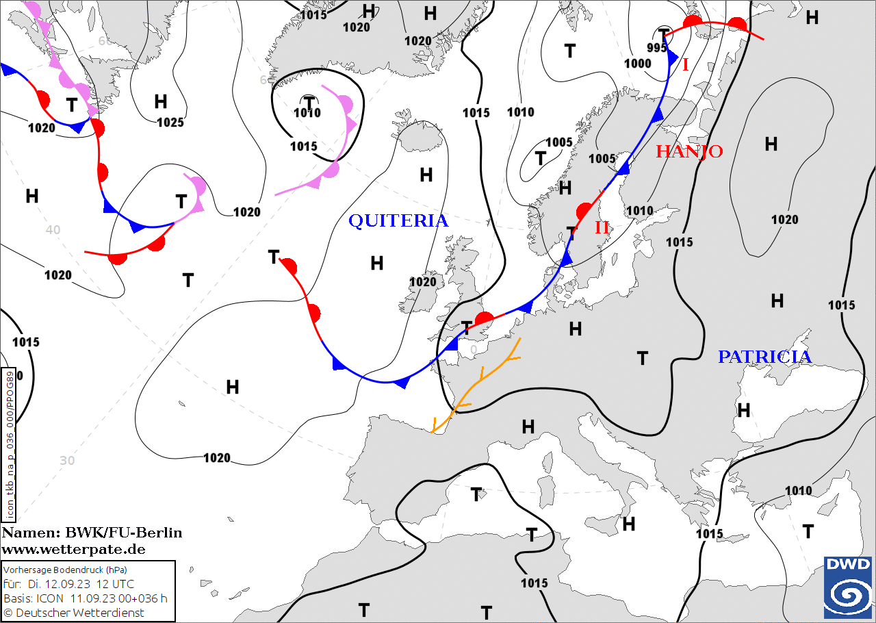 Sytuacja baryczna w Europie 12.09