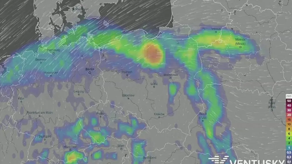 Rozkład opadów w ciągu najbliższych 5 dni