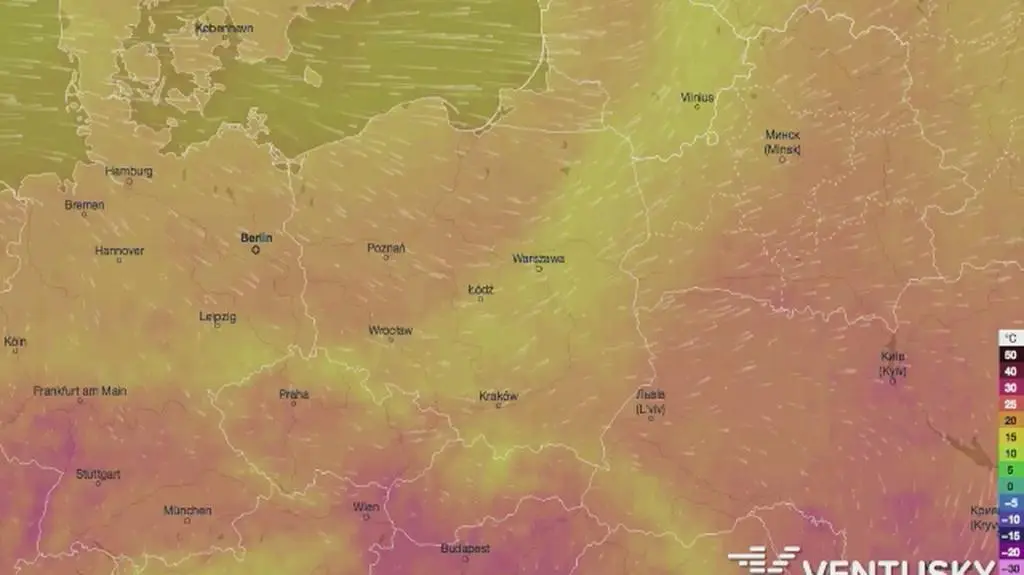Rozkład temperatury w najbliższych dniach