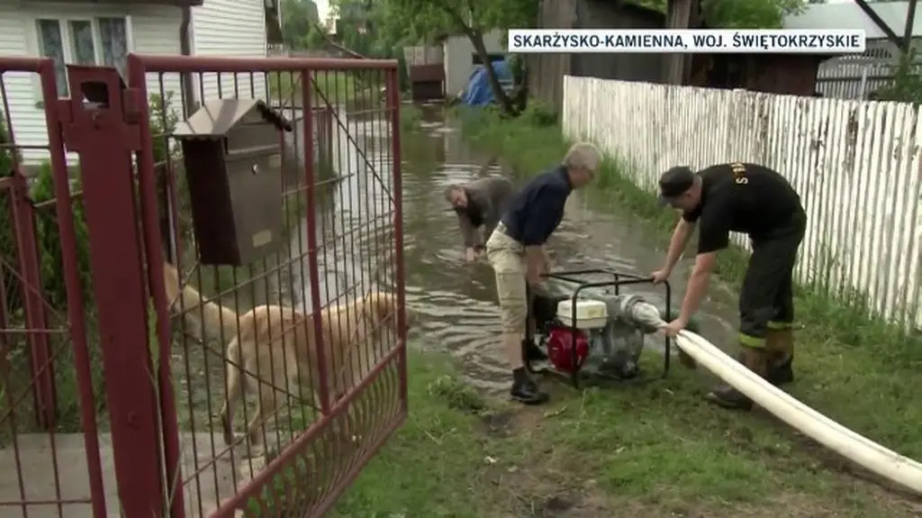 Skarżysko-Kamienna pod wodą po nawałnicy (TVN24)