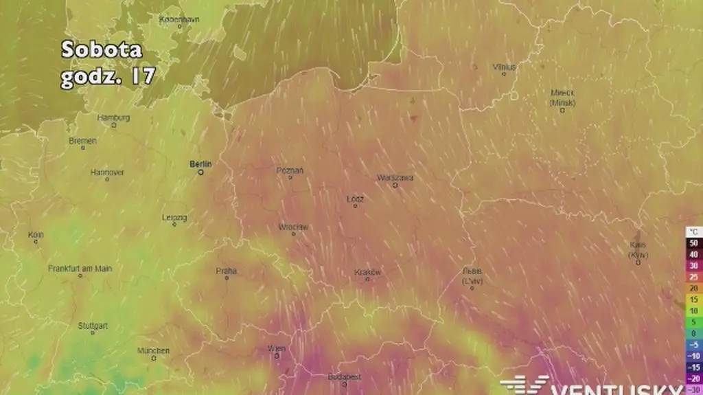 Temperatura w najbliższych dniach (ventusky
