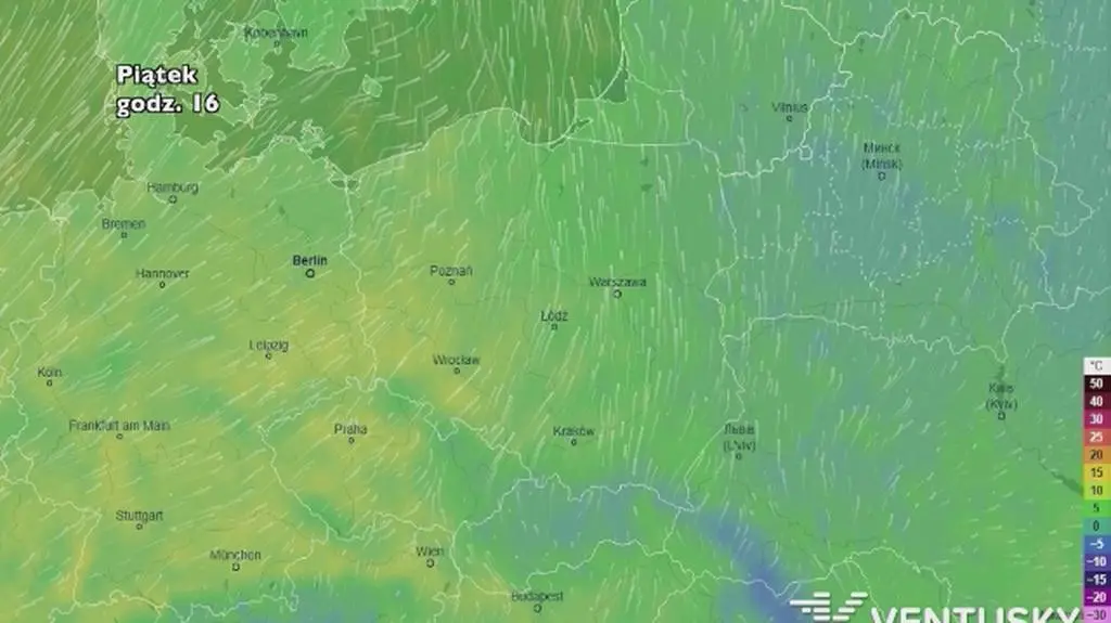Temperatura w najbliższych dniach (ventusky