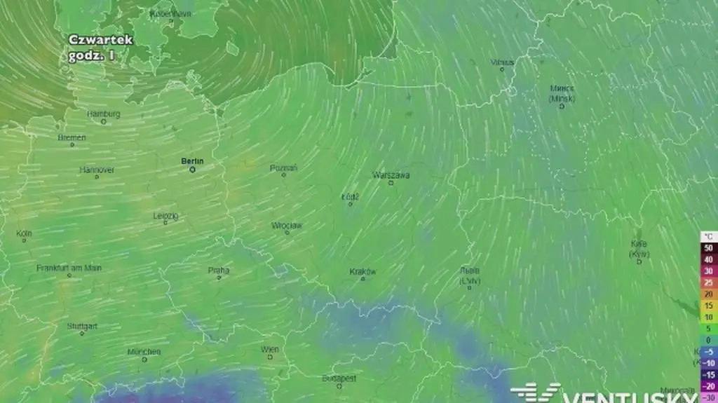 Temperatura w najbliższych dniach (ventusky
