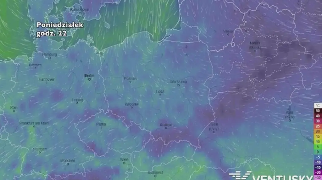 Temperatura w najbliższych dniach (ventusky
