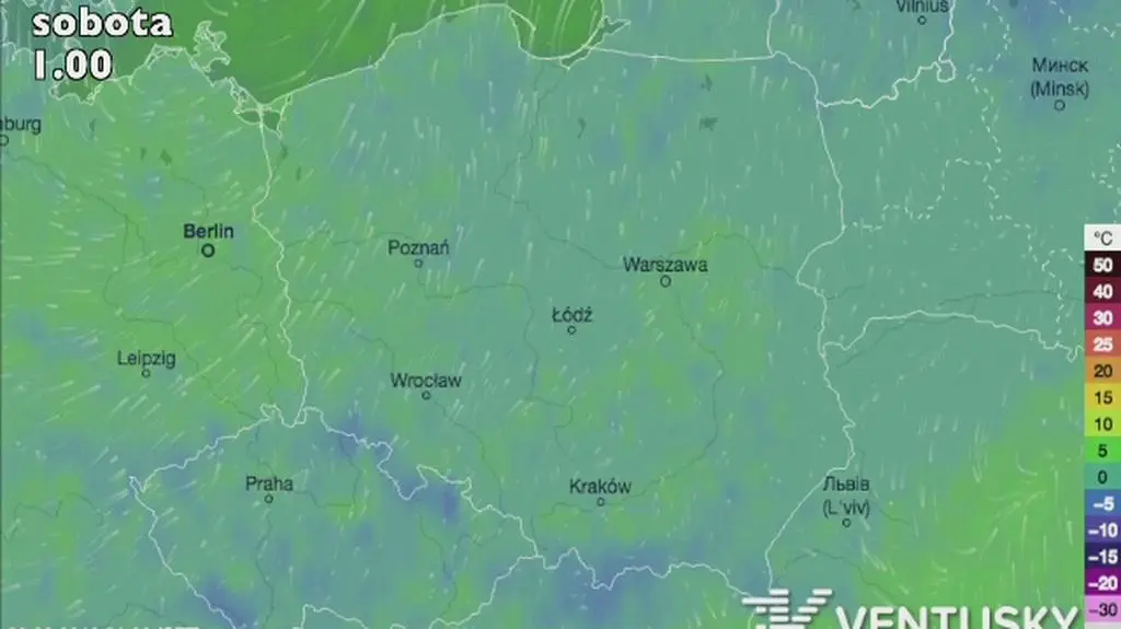 Temperatura w najbliższych dniach (źródło: Ventusky)
