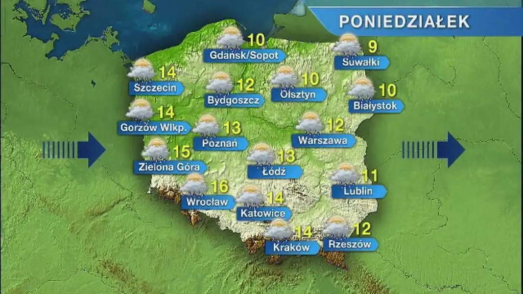 Warunki biometeo w poniedziałek