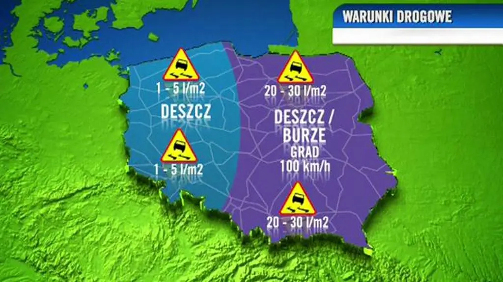 Warunki drogowe 17 lipca