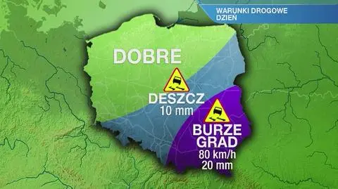 Warunki drogowe na poniedziałek