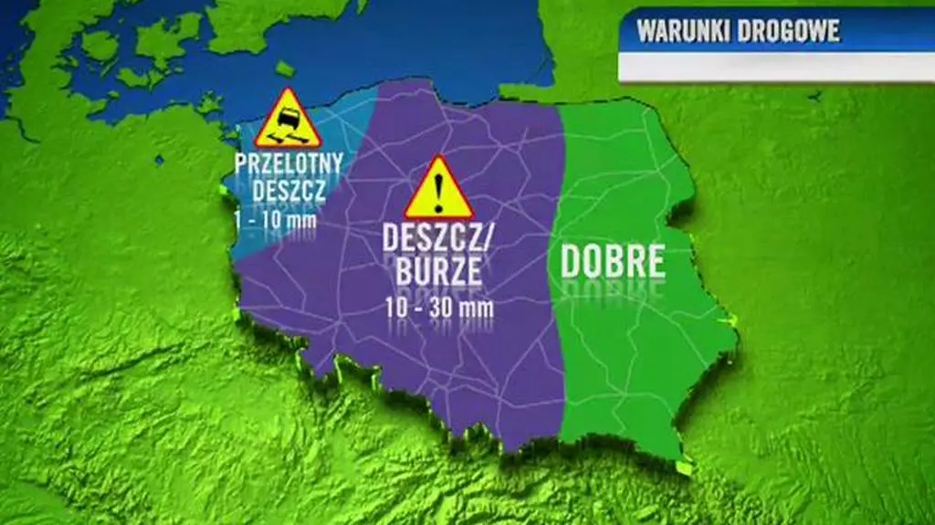 Warunki drogowe w ciągu dnia
