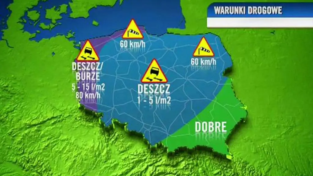 Warunki drogowe w ciągu dnia