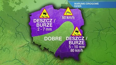 Warunki drogowe w niedzielę