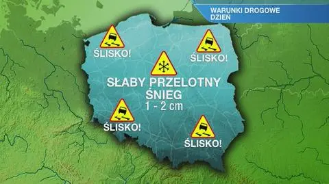 Warunki drogowe w poniedziałek