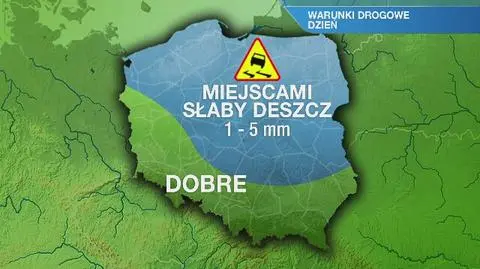 Warunki drogowe w poniedziałek