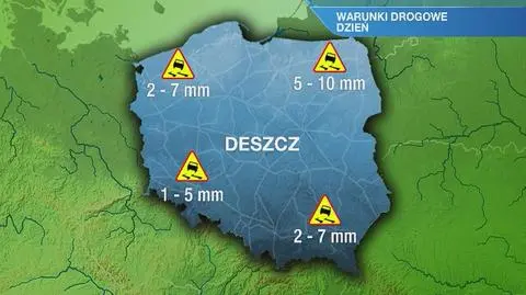 Warunki drogowe w poniedziałek