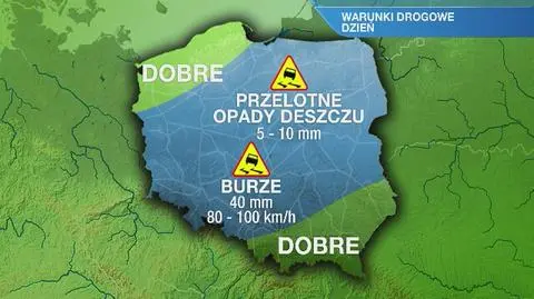 Warunki drogowe w poniedziałek