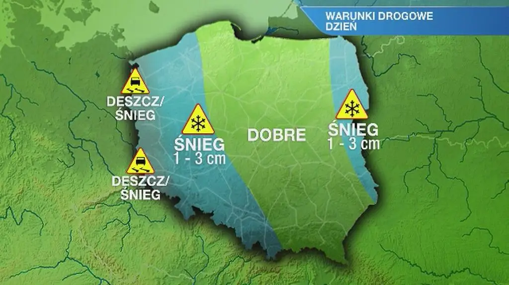 Warunki drogowe we wtorek