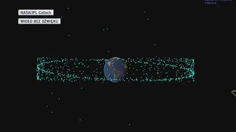 Wizualizacja przelotu asteroidy Apophis obok Ziemi 13 kwietnia 2029 (NASA/JPL-Caltech)
