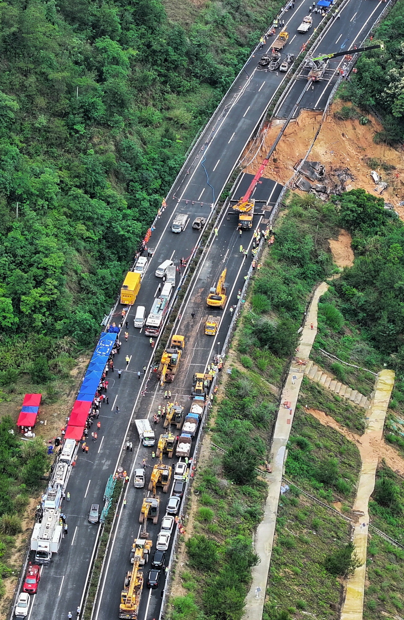 Chiny. Zawalona autostrada