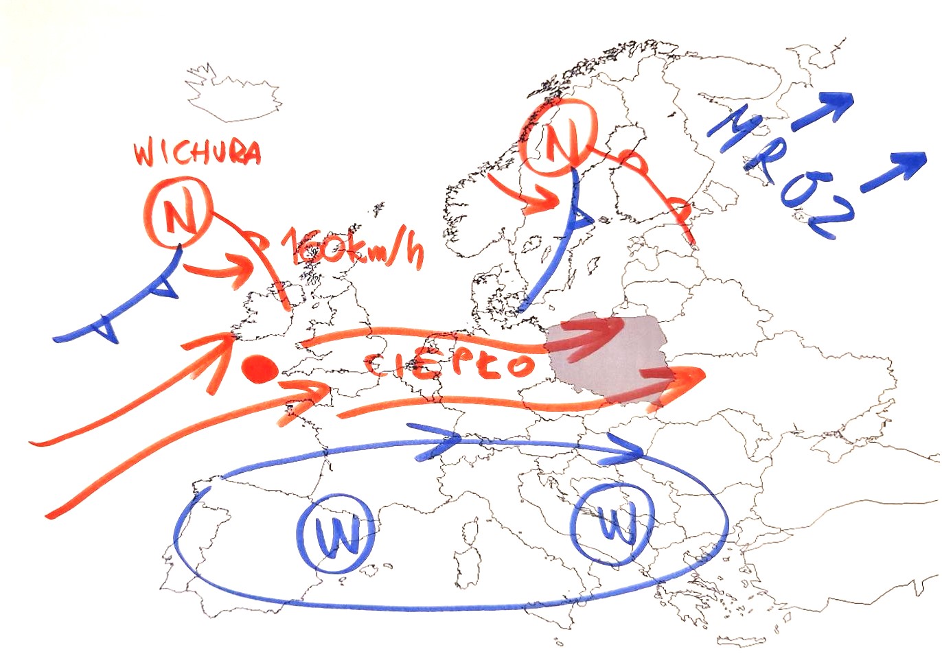 Sytuacja pogoda nad Europą