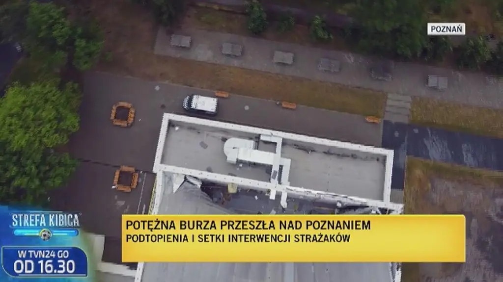 Zalana hala sportowa w Poznaniu 