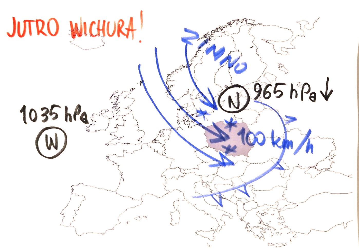 Sytuacja baryczna nad Europą