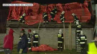 Zniszczenia po burzy w Warłowie