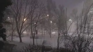 Zima, śnieżyca, Stegny, Warszawa
