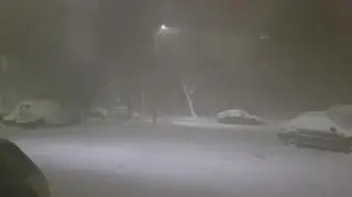 Zamieć śnieżna na Warmii i Mazurach 