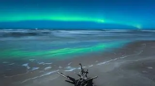 Zorza polarna widziana w Łebie